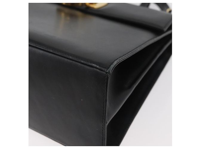 Salvatore Ferragamo Gancini Hand Bag Leather 2way Black Gold - vista 17