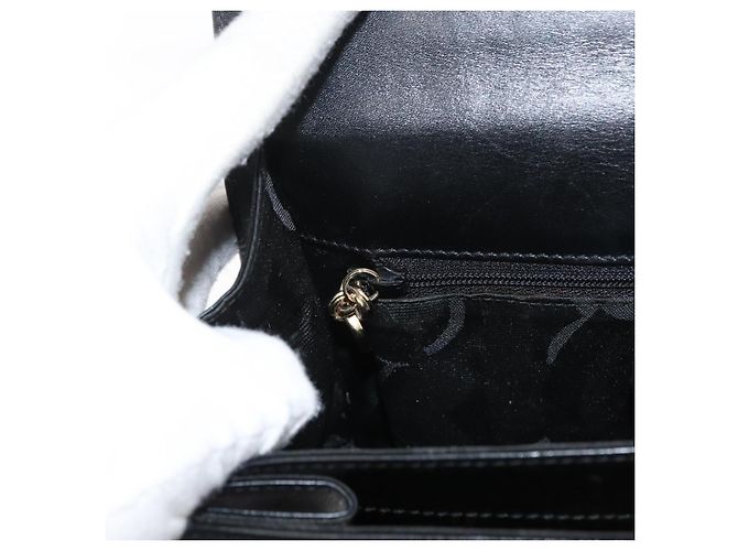 Salvatore Ferragamo Gancini Hand Bag Leather 2way Black Gold - vista 27