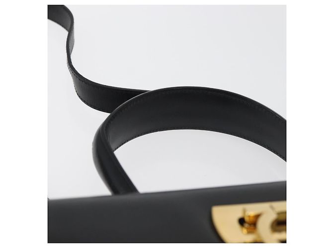 Salvatore Ferragamo Gancini Hand Bag Leather 2way Black Gold - vista 8