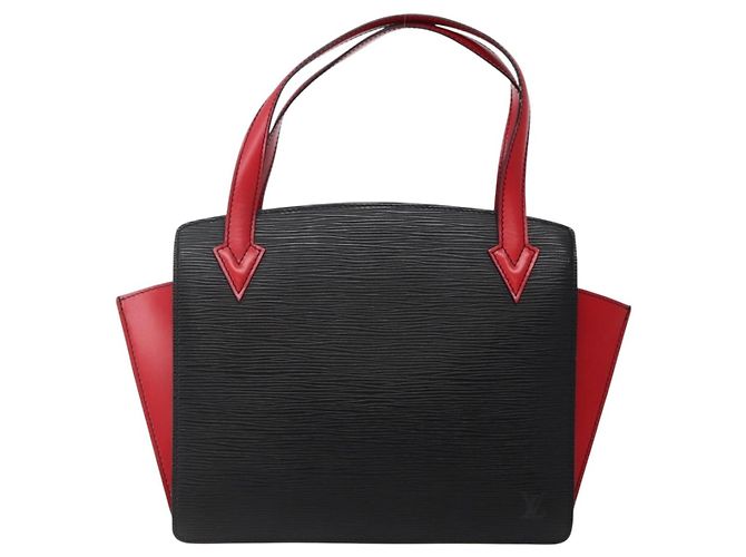 LOUIS VUITTON Epi Bicolor Varenne Hand Bag Black Red M52387 LV - vista 13