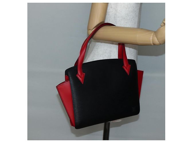 LOUIS VUITTON Epi Bicolor Varenne Hand Bag Black Red M52387 LV - vista 22