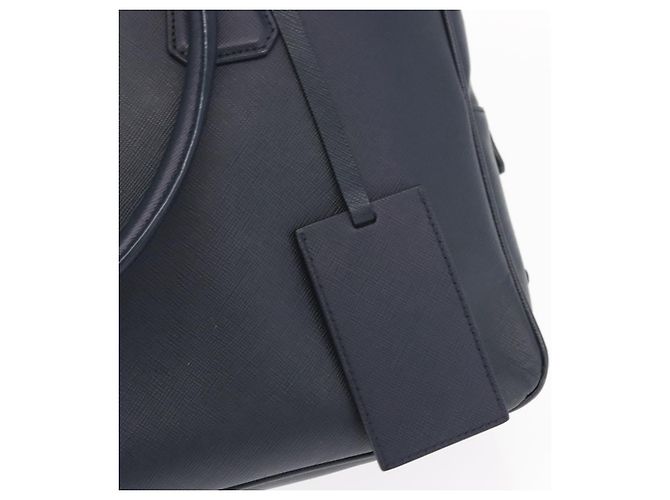 PRADA Hand Bag Safiano leather Navy Silver - vista 17