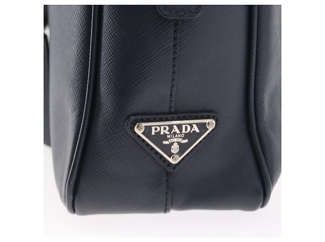 PRADA Hand Bag Safiano leather Navy Silver - vista 18