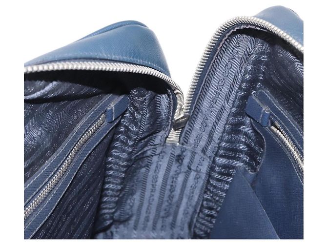 PRADA Hand Bag Safiano leather Navy Silver - vista 20
