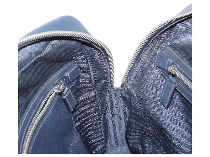 PRADA Hand Bag Safiano leather Navy Silver - vista 21