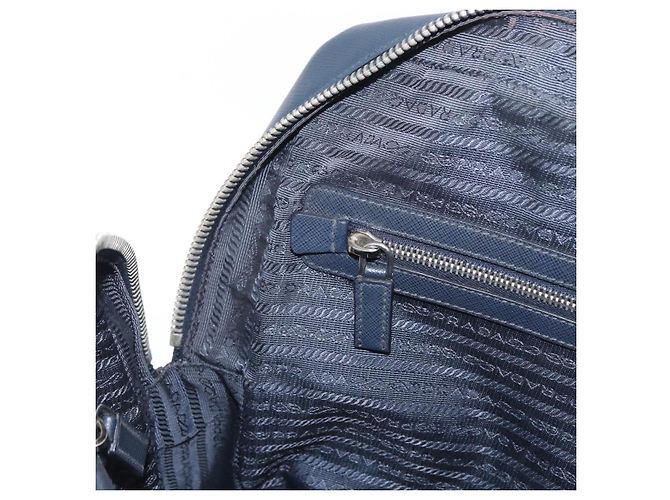 PRADA Hand Bag Safiano leather Navy Silver - vista 22