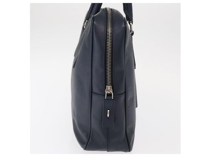 PRADA Hand Bag Safiano leather Navy Silver - vista 4