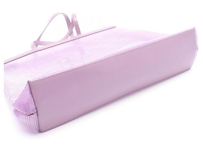 Borsa Tote Prada in pelle e mesh viola - vista 12