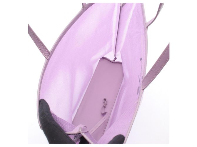 Borsa Tote Prada in pelle e mesh viola - vista 3