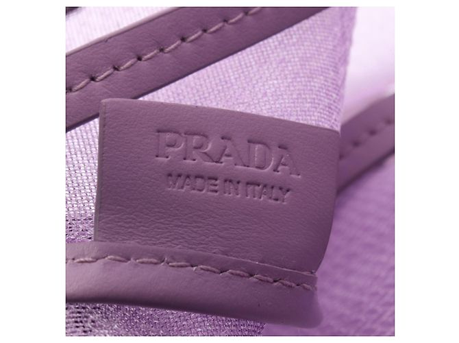 Borsa Tote Prada in pelle e mesh viola - vista 4