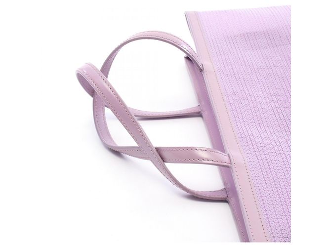 Borsa Tote Prada in pelle e mesh viola - vista 5