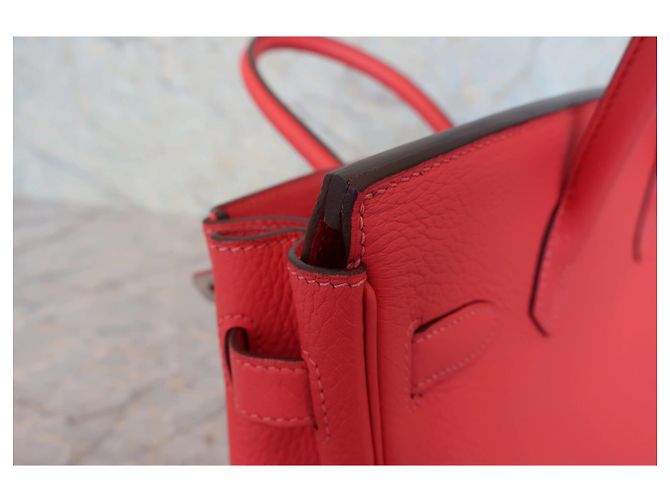 Hermès Birkin 30 Rotes Clémence Leder - Ansicht 2
