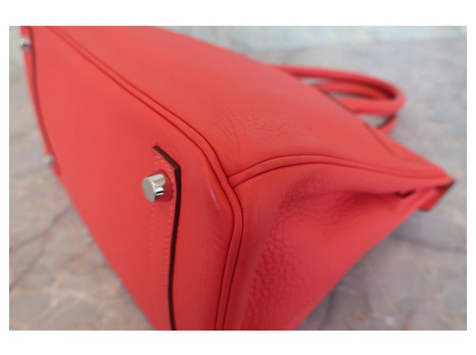 Hermès Birkin 30 Rotes Clémence Leder - Ansicht 8