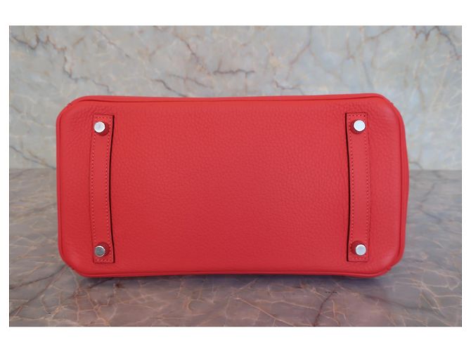 Hermès Birkin 30 Rotes Clémence Leder - Ansicht 9