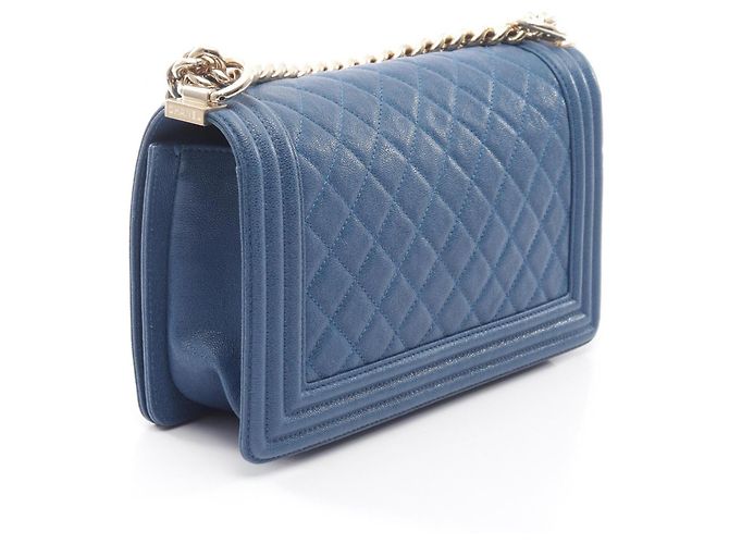 Borsa a tracolla Chanel Boy in blu - vista 2