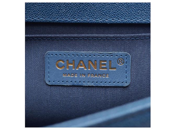 Borsa a tracolla Chanel Boy in blu - vista 4