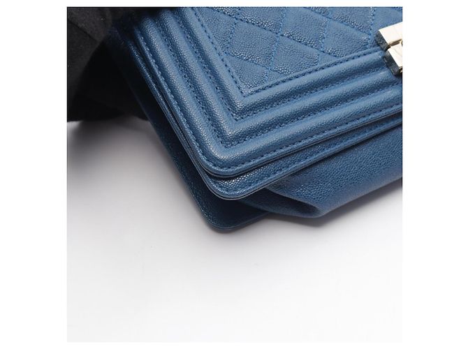 Borsa a tracolla Chanel Boy in blu - vista 8