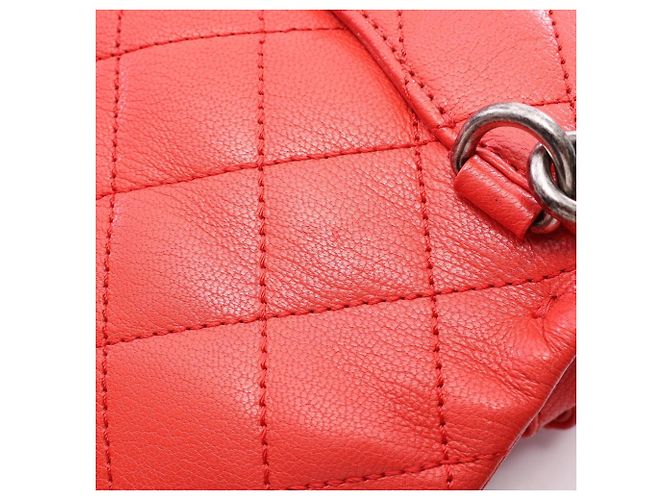 Borsa a tracolla Chanel Matelassé in pelle rossa - vista 8