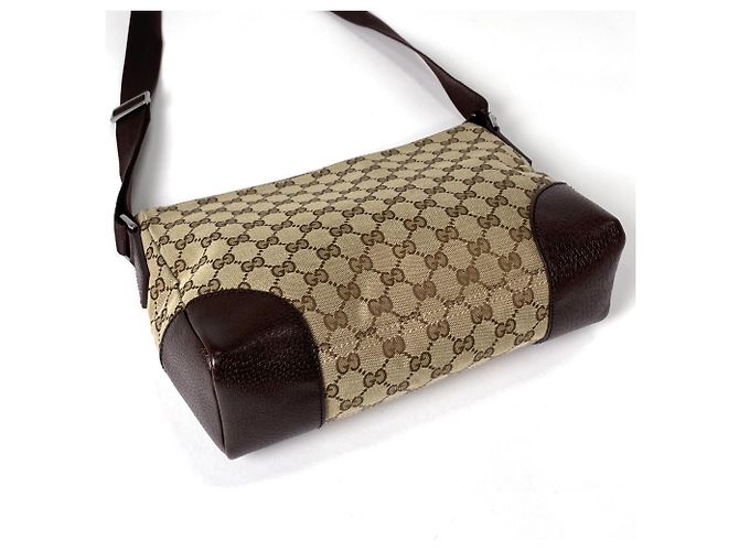 Borsa a tracolla Gucci in tela GG marrone - vista 2