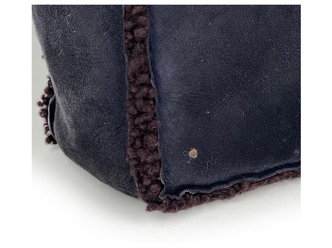 Borsa a mano Chanel in pelle blu navy - vista 4