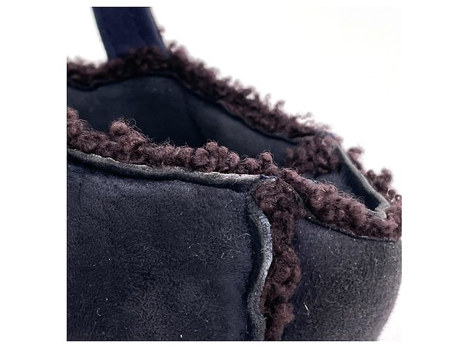 Borsa a mano Chanel in pelle blu navy - vista 5