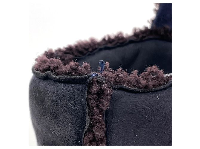 Borsa a mano Chanel in pelle blu navy - vista 6