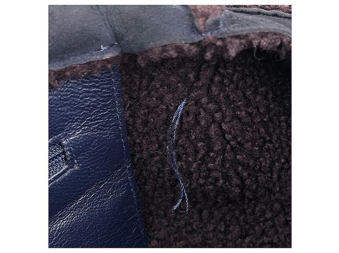 Borsa a mano Chanel in pelle blu navy - vista 8