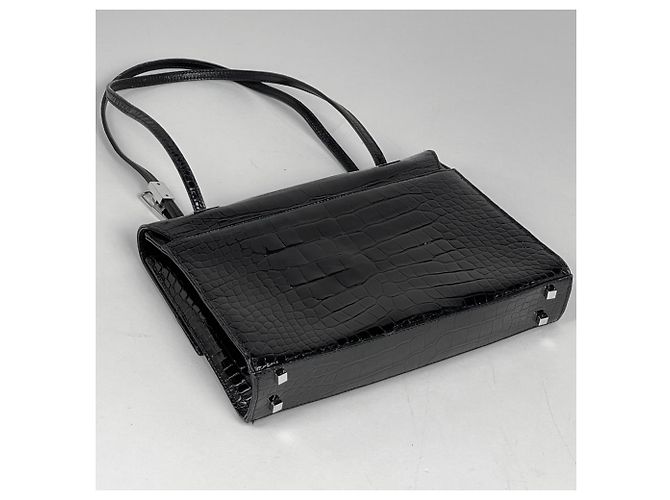 Borsa a tracolla Gucci in pelle nera - vista 2