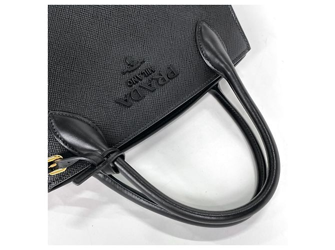 Borsa a mano Prada in pelle Saffiano nera - vista 5