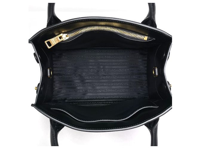 Borsa a mano Prada in pelle Saffiano nera - vista 7
