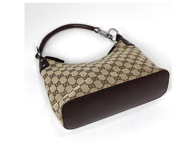 Borsa a tracolla Gucci in tela GG marrone - vista 2