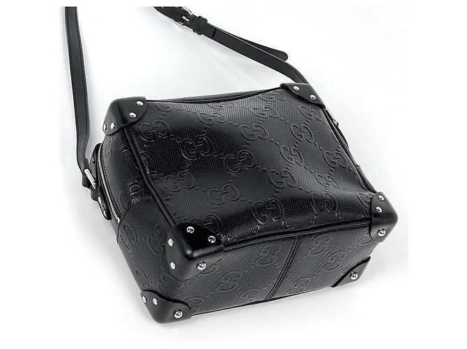 Borsa a tracolla Gucci in pelle nera - vista 2