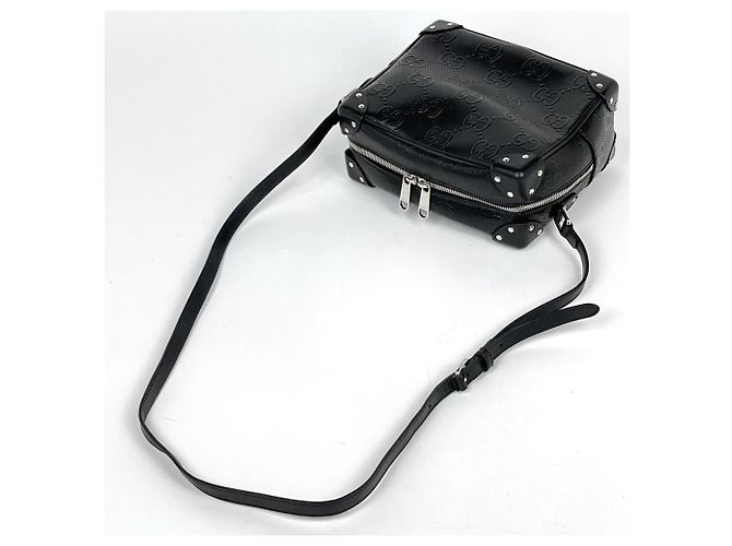 Borsa a tracolla Gucci in pelle nera - vista 6