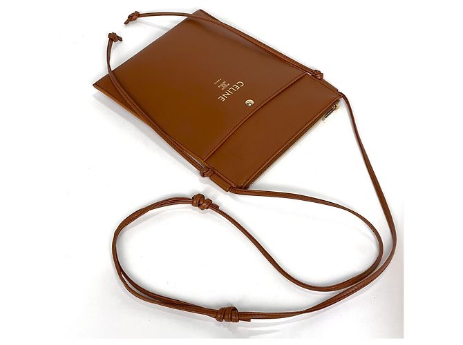Céline Borsa a tracolla Celine in pelle marrone - vista 6