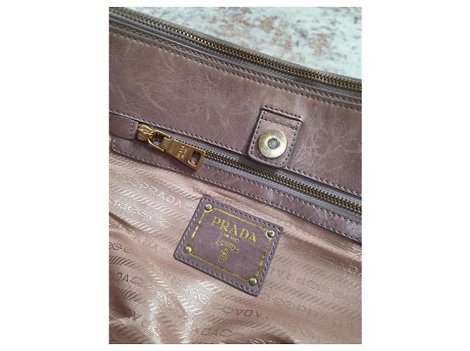 Borsa Prada in pelle verniciata marrone - vista 10