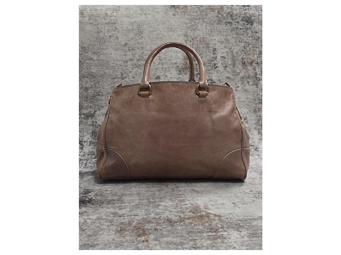 Borsa Prada in pelle verniciata marrone - vista 2