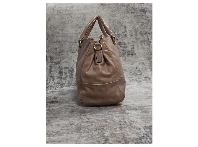Borsa Prada in pelle verniciata marrone - vista 3