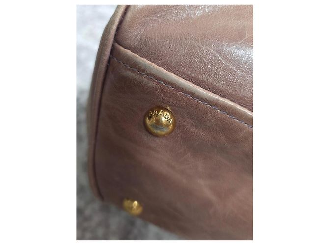 Borsa Prada in pelle verniciata marrone - vista 6