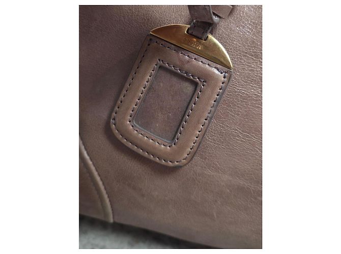 Borsa Prada in pelle verniciata marrone - vista 7