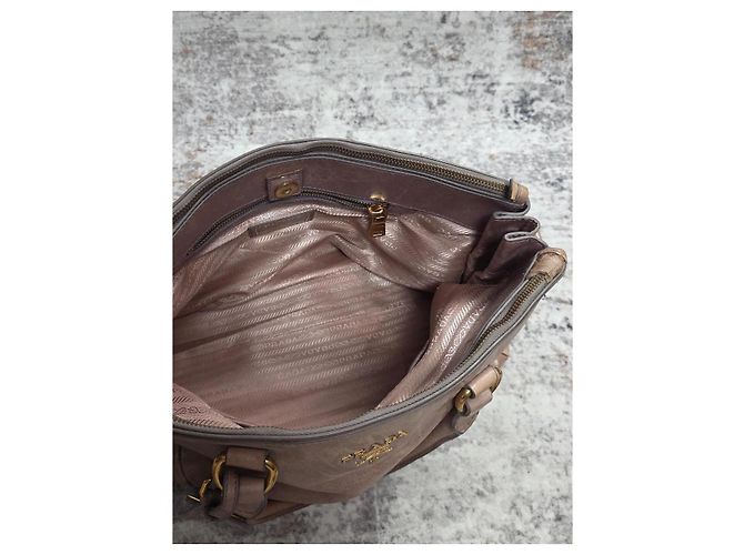 Borsa Prada in pelle verniciata marrone - vista 9