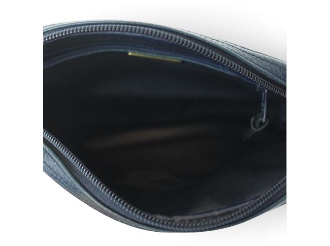 Christian Dior Borsa a Tracolla in Pelle Blu Navy - vista 12