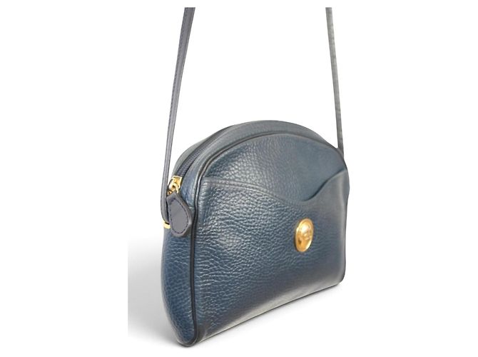 Christian Dior Borsa a Tracolla in Pelle Blu Navy - vista 3