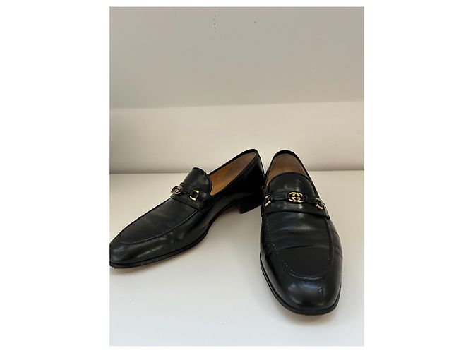 Mocassini Gucci in pelle nera con fibbia Double G - vista 2