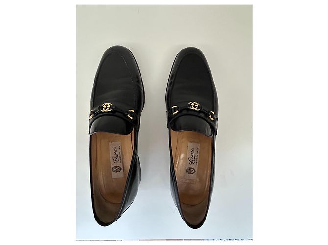 Mocassini Gucci in pelle nera con fibbia Double G - vista 5