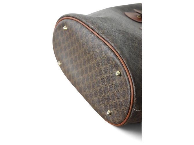 Céline Celine Borsa Cabas Macadam Monogramma Pelle Marrone - vista 10