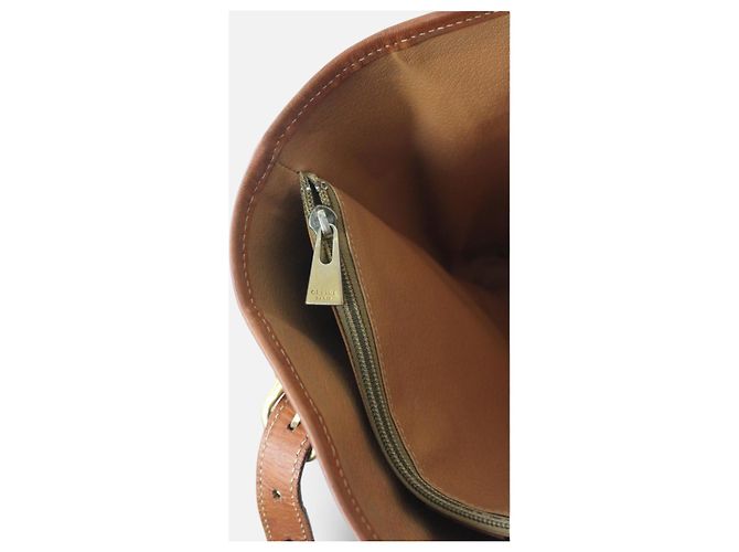 Céline Celine Borsa Cabas Macadam Monogramma Pelle Marrone - vista 12
