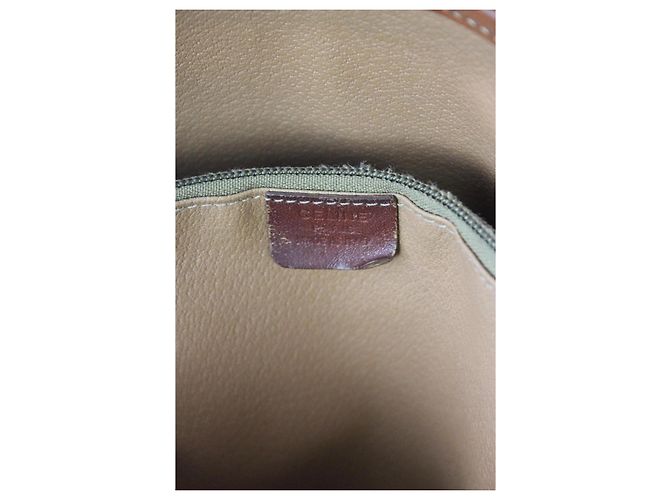 Céline Celine Borsa Cabas Macadam Monogramma Pelle Marrone - vista 13