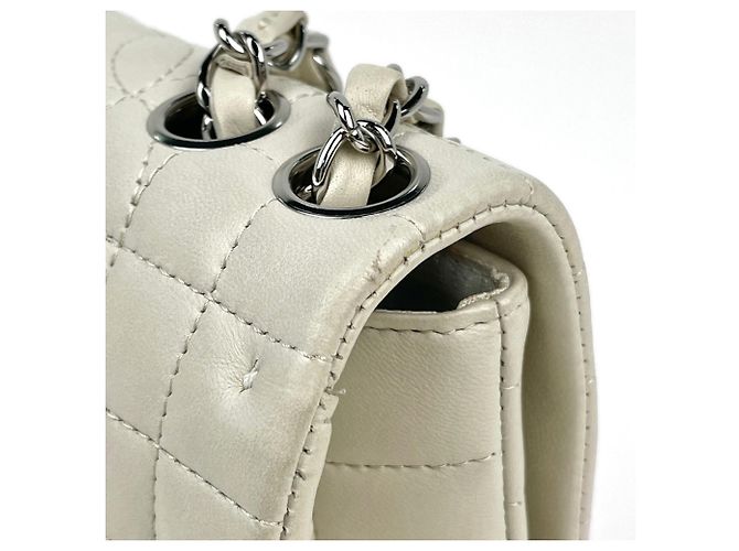 Borsa a tracolla Chanel in pelle avorio - vista 6