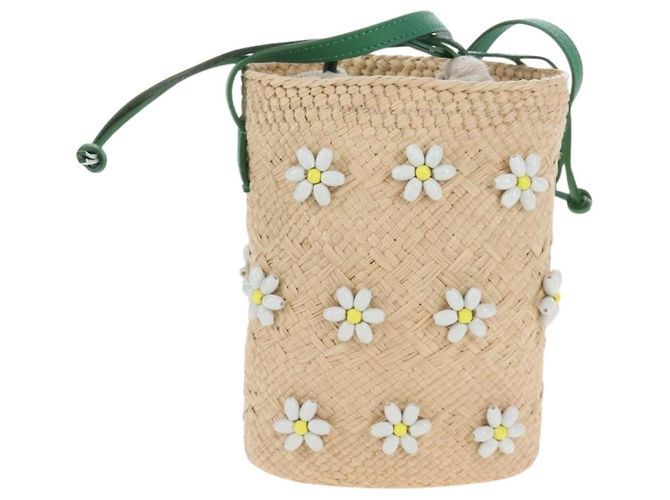 Loewe Paula's Ibiza Anagram Bucket Woven Raffia with Leather - vista 2