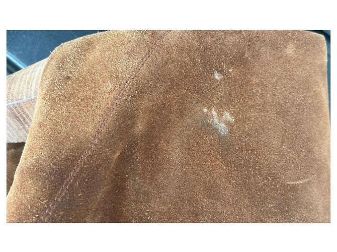 Autre Marque Botas altas de ante marrón con tacón bloque - vista 6